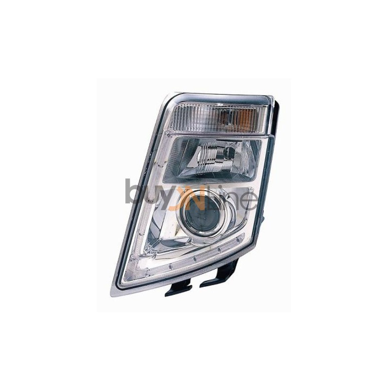 FARO FANALE PROIETTORE DX XENON LED MANUALE CON LED CROMATA VOLVO TRUCK FH16 2008 2013 OEM 21035644