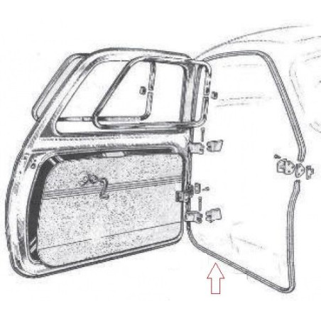 GUARNIZIONE PORTA ANT DX/SX FIAT 500 D 1957 1965