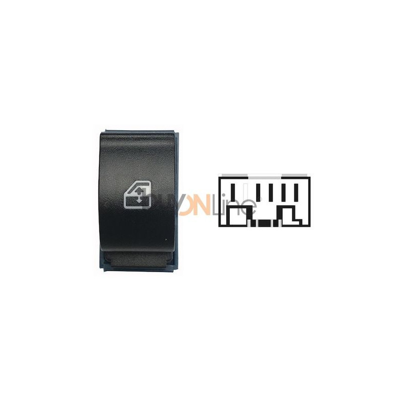 INT ALZACRISTRALLO DX 5 1 BLU/BIANCO FIAT DOBLO (119/223) 2005 2009 OEM 735417034