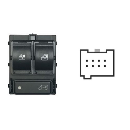 BLOCCO COMANDI ALZACRISTRALLO ANT SX 8 2 GRIGIO CON RETROVISORE ELETT NON RIBALTABILI ELETTRICAMENTE E CON PULSANTE CHIUSURA CE