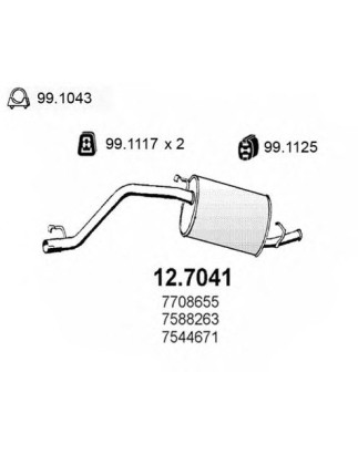 SILENZIATORE POST FIAT PANDA (141) 1982 1986 OEM 7601273