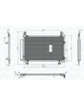 CONDENSATORE 15.5 10.1 319 504 ALLUMINIO 2150 16 TUBI DI RAFFREDDAMENTO PARALLELI CON GUARNIZIONI CON ESSICCATORE TOYOTA YARIS 