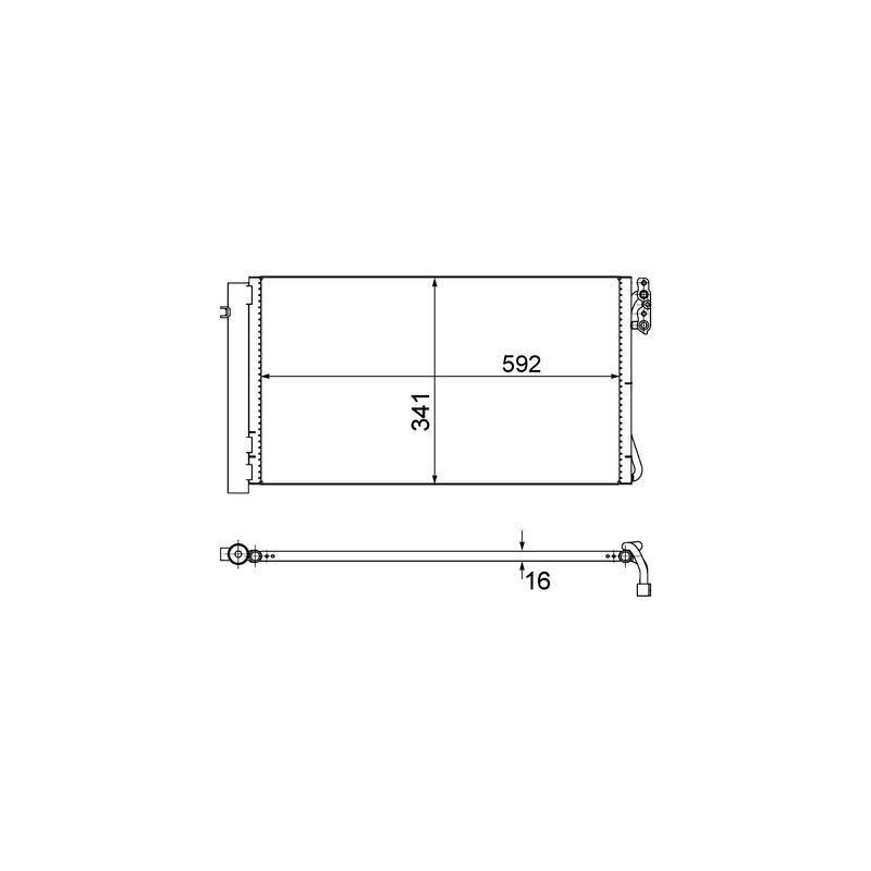 CONDENSATORE 15.4 13.8 348 580 ALLUMINIO 2120 18 TUBI DI RAFFREDDAMENTO PARALLELI CON GUARNIZIONI CON ESSICCATORE BMW SERIES 1 