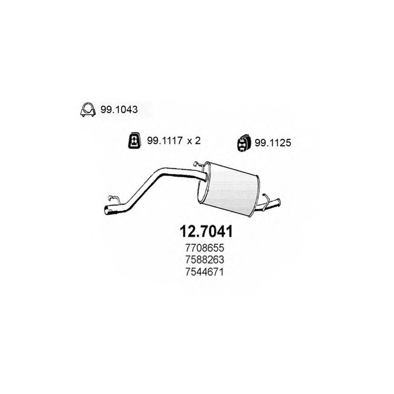 SILENZIATORE POST FIAT PANDA (141) 1982 1986 OEM 7601273
