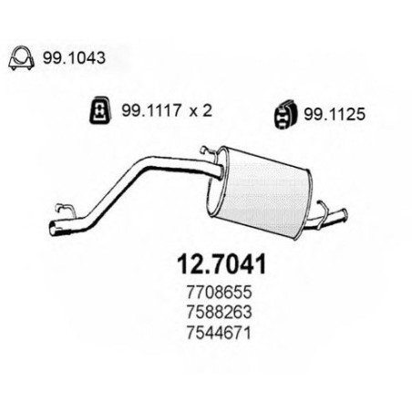 SILENZIATORE POST FIAT PANDA (141) 1982 1986 OEM 7601273