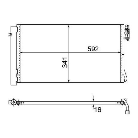 CONDENSATORE 15.4 13.8 348 580 ALLUMINIO 2120 18 TUBI DI RAFFREDDAMENTO PARALLELI CON GUARNIZIONI CON ESSICCATORE BMW SERIES 1 