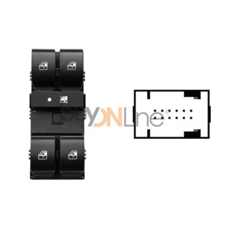 BLOCCO COMANDI ALZACRISTRALLO ANT SX 12 4 CITROEN NEMO (AA) 2008  OEM 735498686