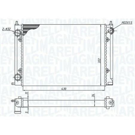 RADIATORI VOLKSWAGEN GOLF I (17) 1977 1983 OEM 191121253K
