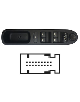 PULSANTIERA ALZACRISTRALLO SX 18 4 PEUGEOT 207 (WD/WA/WC) 2006 2014 OEM 6490EH