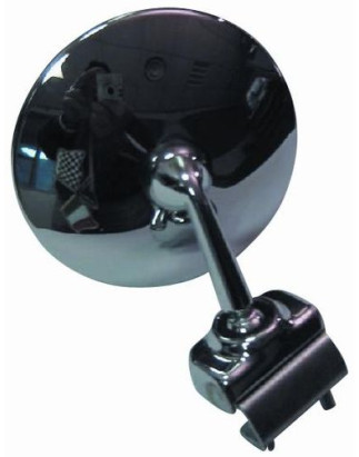 RETROVISORE CROMATO TONDO A MORSETTO FIAT 500 F / L / R 1965 1975
