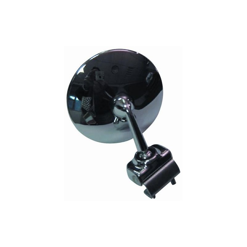 RETROVISORE CROMATO TONDO A MORSETTO FIAT 500 F / L / R 1965 1975