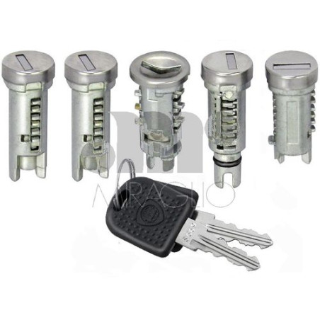 IMPARIGLIO 5 ANT/POST DX/SX 1 AVVIAMENTO(A) , 2 PORTE(B), 1 CHIUSURA POST(COFANO)(C) , 1 TAPPO BENZINA(D) AUTOBIANCHI Y10 1989 