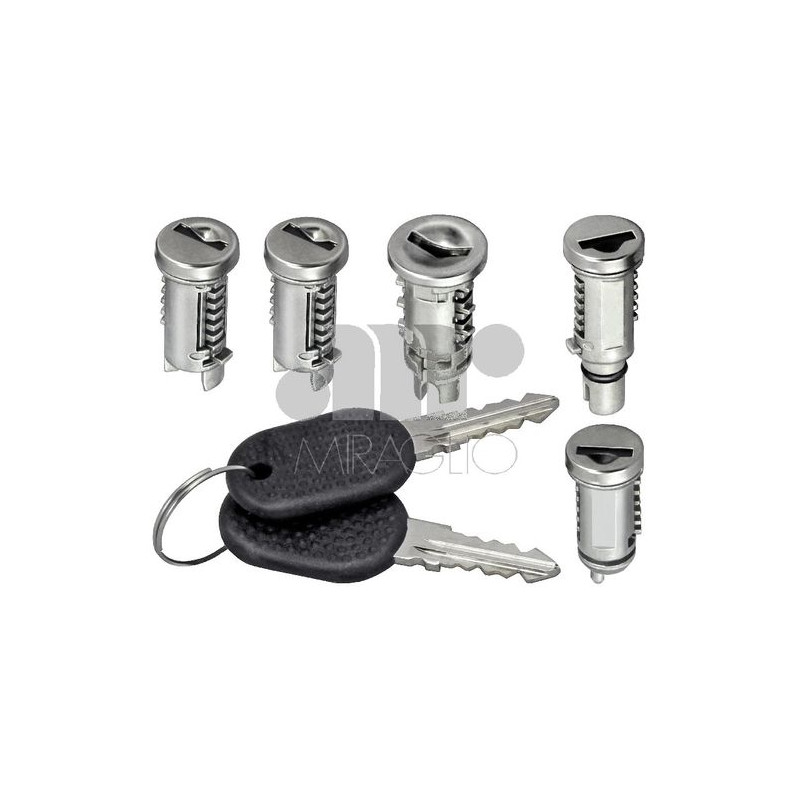 IMPARIGLIO 5 ANT/POST DX/SX 1 AVVIAMENTO(A) , 2 PORTE(B), 1 CHIUSURA POST(COFANO)(C) , 1 TAPPO BENZINA(D) FIAT UNO (146/158) 19