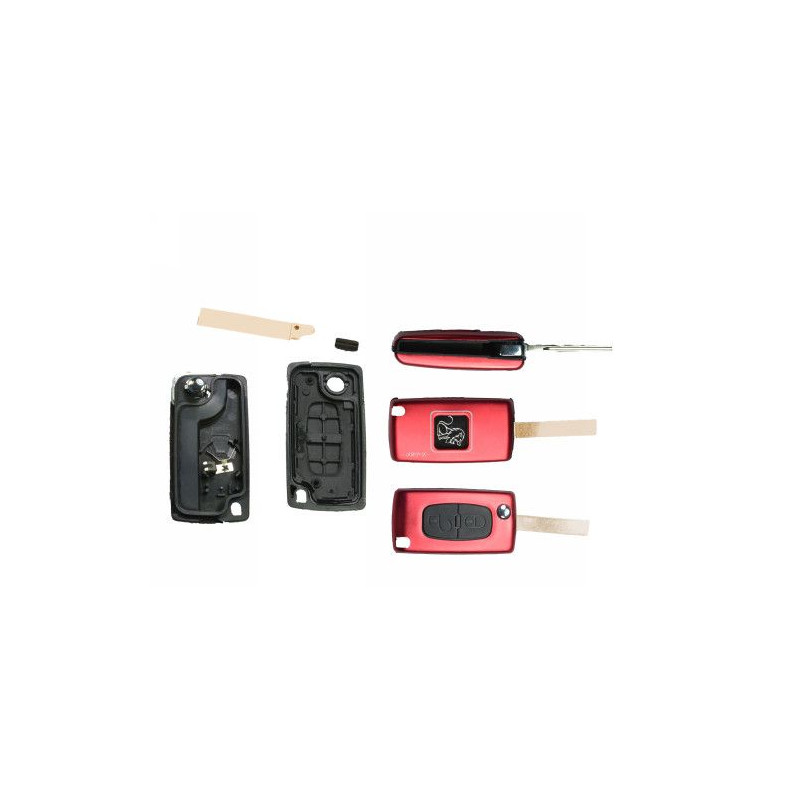 GUSCIO PER CHIAVI ROSSO 2 CON ALLOGGIO BATTERIA ROTONDO ID46 HU83 CITROEN C3 (SC) 2010 2013