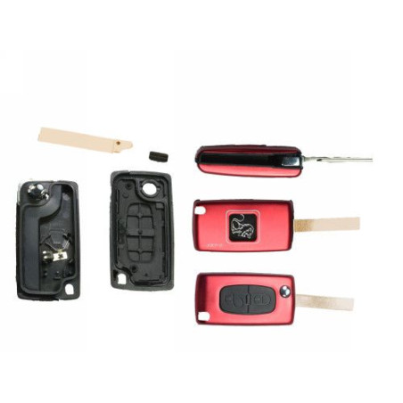 GUSCIO PER CHIAVI ROSSO 2 CON ALLOGGIO BATTERIA ROTONDO ID46 HU83 CITROEN C3 (SC) 2010 2013