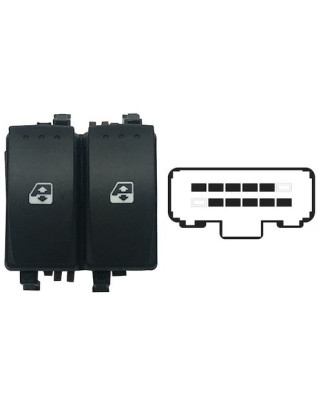 BLOCCO COMANDI ALZACRISTRALLO ANT SX 10 2 MARRONE RENAULT LAGUNA (KG0/KG1) 2000 2007 OEM 8200315040