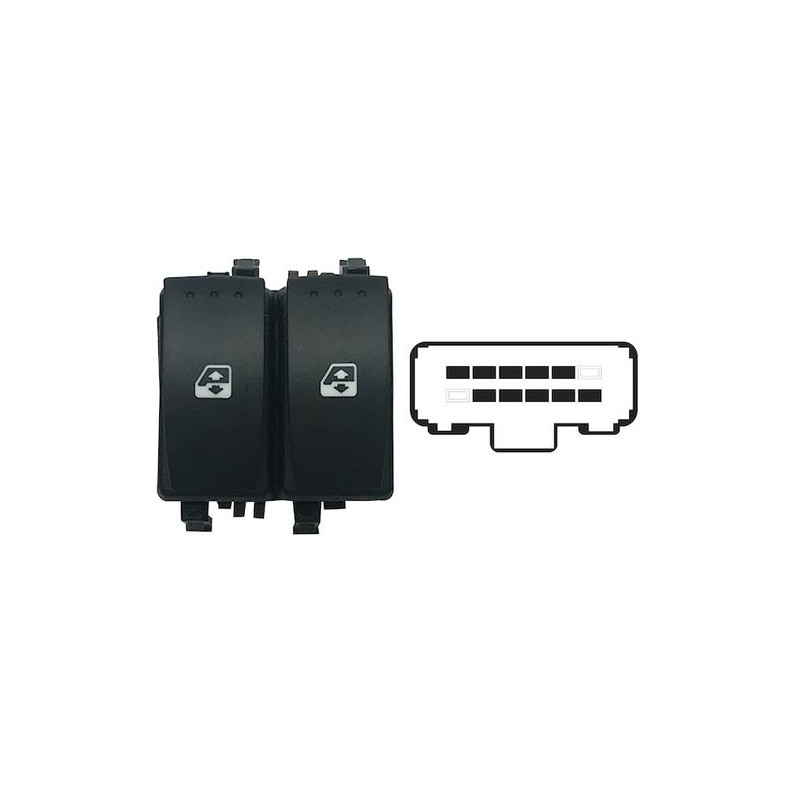 BLOCCO COMANDI ALZACRISTRALLO ANT SX 10 2 MARRONE RENAULT LAGUNA (KG0/KG1) 2000 2007 OEM 8200315040