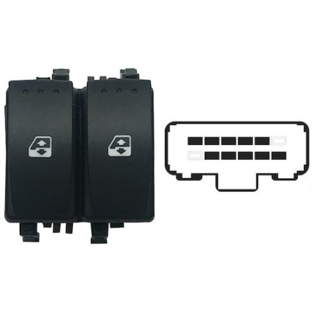 BLOCCO COMANDI ALZACRISTRALLO ANT SX 10 2 MARRONE RENAULT LAGUNA (KG0/KG1) 2000 2007 OEM 8200315040