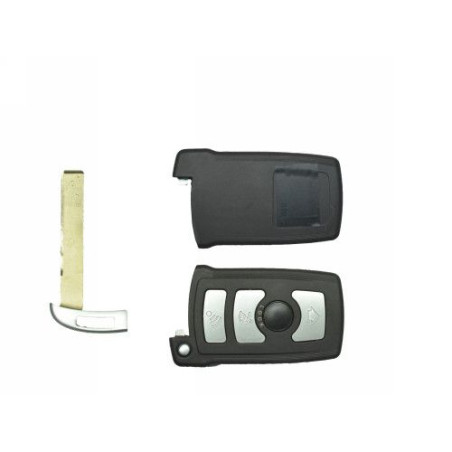 GUSCIO PER CHIAVI NERO CON TASTI ARGENTO 3 VANO BATTERIA SUL RETRO DI EMERGENZA BMW SERIES 7 (E65/E66) 2002 2008