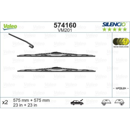 SPAZZOLA TERGI SILENCIO PERFORMANCE ANT DX/SX COPPIA 575mm + 575mm CODICE BREVE: VM201
