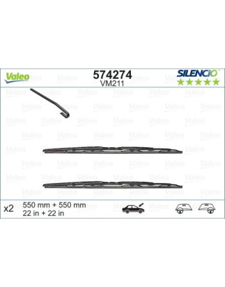 SPAZZOLA TERGI SILENCIO PERFORMANCE ANT DX/SX COPPIA 550mm + 550mm CODICE BREVE: VM211