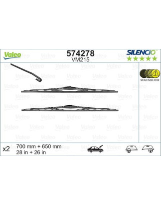 SPAZZOLA TERGI SILENCIO PERFORMANCE ANT DX/SX COPPIA 700mm + 650mm CODICE BREVE: VM215