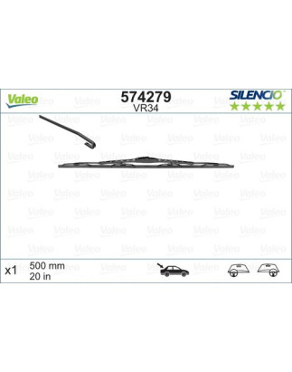 SPAZZOLA TERGI SILENCIO STANDARD POST DX/SX SINGOLA 500mm CODICE BREVE: VR34