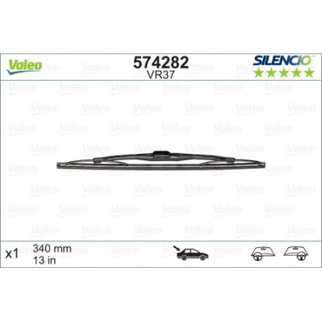 SPAZZOLA TERGI SILENCIO STANDARD POST DX/SX SINGOLA 340mm CODICE BREVE: VR37