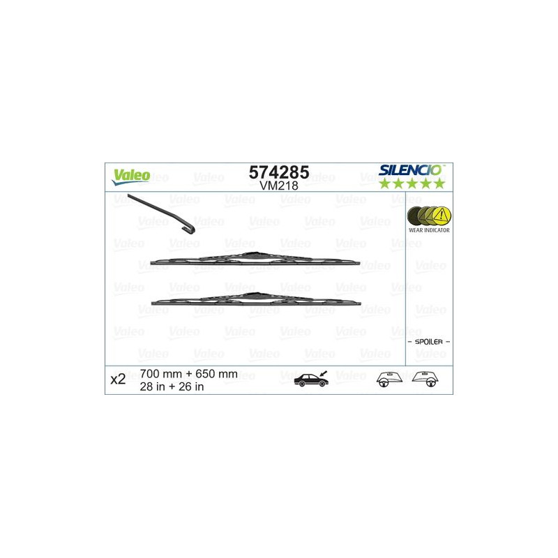 SPAZZOLA TERGI SILENCIO PERFORMANCE ANT DX/SX COPPIA 700mm + 650mm CODICE BREVE: VM218