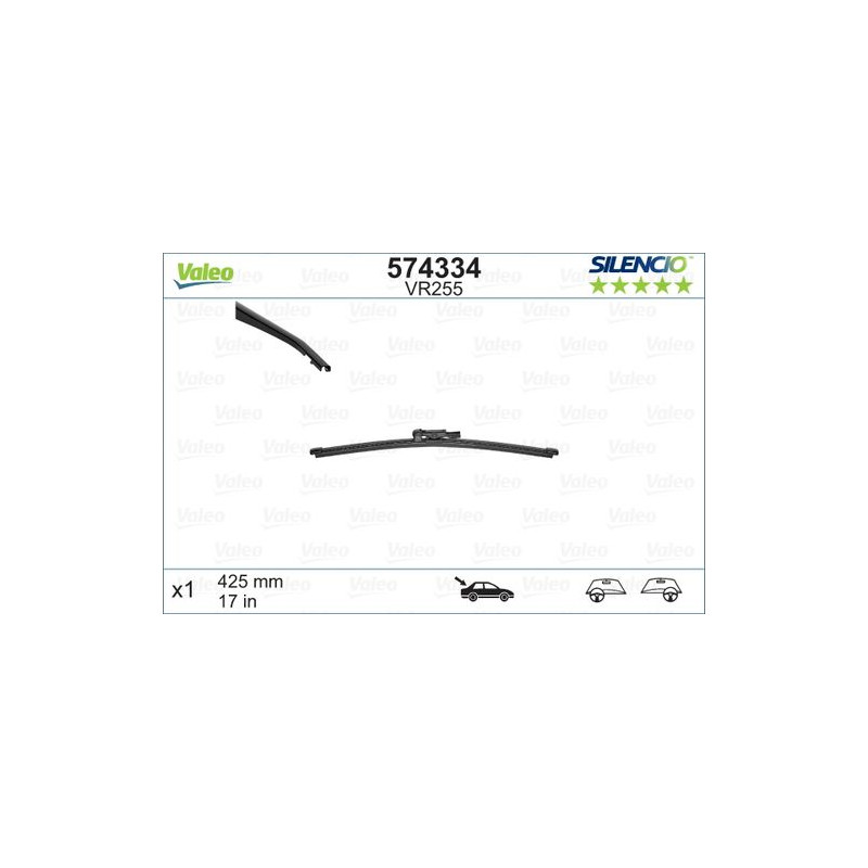 SPAZZOLA TERGI SILENCIO FLAT BLADE POST DX/SX SINGOLA 425mm CODICE BREVE: VR255