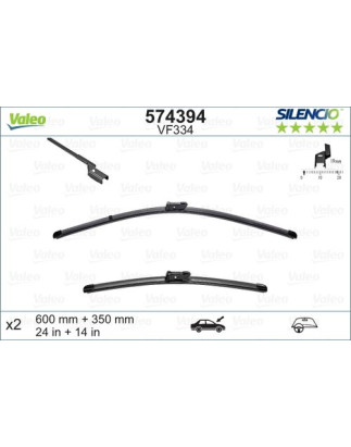 SPAZZOLA TERGI SILENCIO FLAT BLADE ANT SX COPPIA 600mm + 350mm CODICE BREVE: VF334