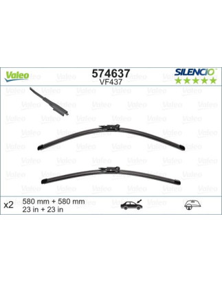 SPAZZOLA TERGI SILENCIO FLAT BLADE ANT SX COPPIA 580mm + 580mm CODICE BREVE: VF437
