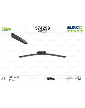 SPAZZOLA TERGI SILENCIO FLAT BLADE POST DX/SX SINGOLA 280mm CODICE BREVE: VR260