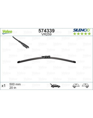 SPAZZOLA TERGI SILENCIO FLAT BLADE POST DX/SX SINGOLA 500mm CODICE BREVE: VR259
