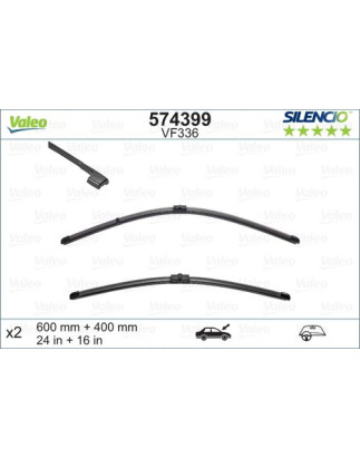 SPAZZOLA TERGI SILENCIO FLAT BLADE ANT SX COPPIA 600mm + 400mm CODICE BREVE: VF336