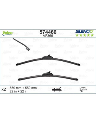 SPAZZOLA TERGI SILENCIO FLAT BLADE ANT SX COPPIA 550mm + 550mm CODICE BREVE: VF366