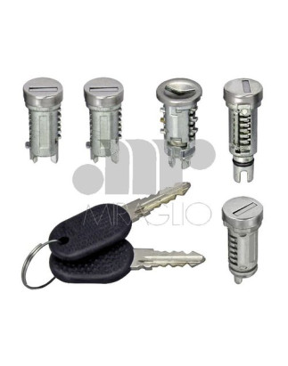 IMPARIGLIO 5 ANT/POST DX/SX 1 AVVIAMENTO(A) , 2 PORTE(B), 1 CHIUSURA POST(COFANO)(C) , 1 TAPPO BENZINA(D) FIAT UNO (146/158) 19