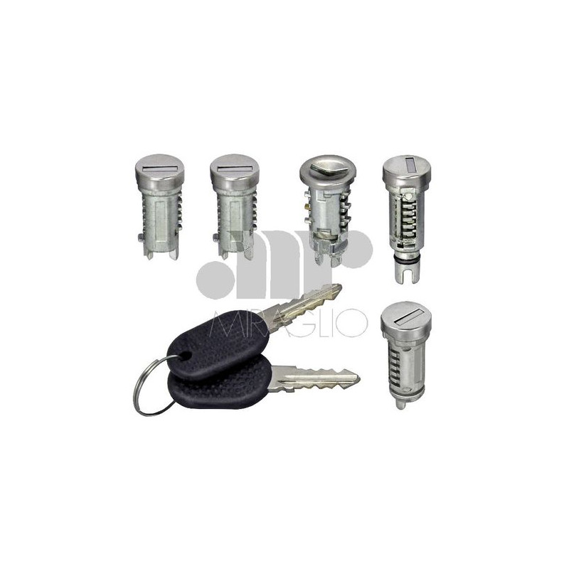 IMPARIGLIO 5 ANT/POST DX/SX 1 AVVIAMENTO(A) , 2 PORTE(B), 1 CHIUSURA POST(COFANO)(C) , 1 TAPPO BENZINA(D) FIAT UNO (146/158) 19