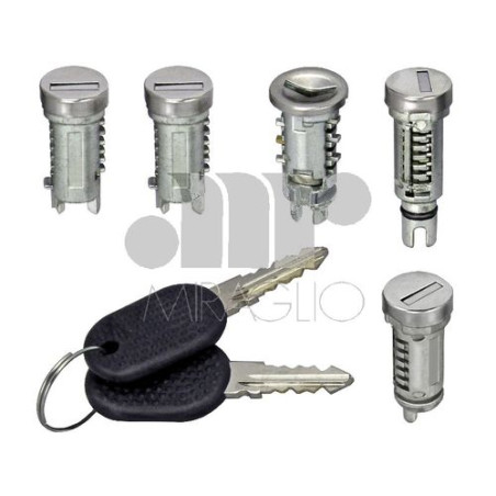 IMPARIGLIO 5 ANT/POST DX/SX 1 AVVIAMENTO(A) , 2 PORTE(B), 1 CHIUSURA POST(COFANO)(C) , 1 TAPPO BENZINA(D) FIAT UNO (146/158) 19