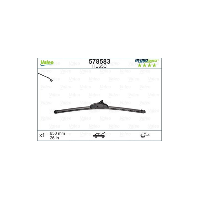 SPAZZOLA TERGI HYDROCONNECT FLAT BLADE ANT SINGOLA 650mm CODICE BREVE: HU65C