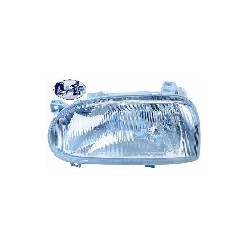 FARO FANALE PROIETTORE DX 1 H4 RETTANGOLARE + ADATTATORE TONDO VOLKSWAGEN GOLF III (1H1/1H5) 1992 1998 OEM 1H6941018
