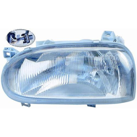 FARO FANALE PROIETTORE DX 1 H4 RETTANGOLARE + ADATTATORE TONDO VOLKSWAGEN GOLF III (1H1/1H5) 1992 1998 OEM 1H6941018