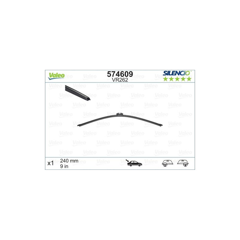 SPAZZOLA TERGI SILENCIO FLAT BLADE POST DX/SX SINGOLA 240mm CODICE BREVE: VR262