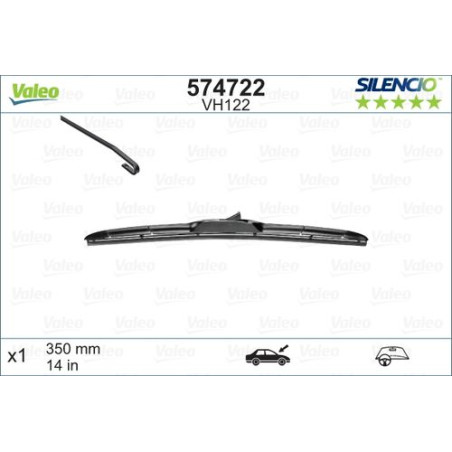 SPAZZOLA TERGI SILENCIO IBRIDA ANT SX SINGOLA 350mm CODICE BREVE: VH122