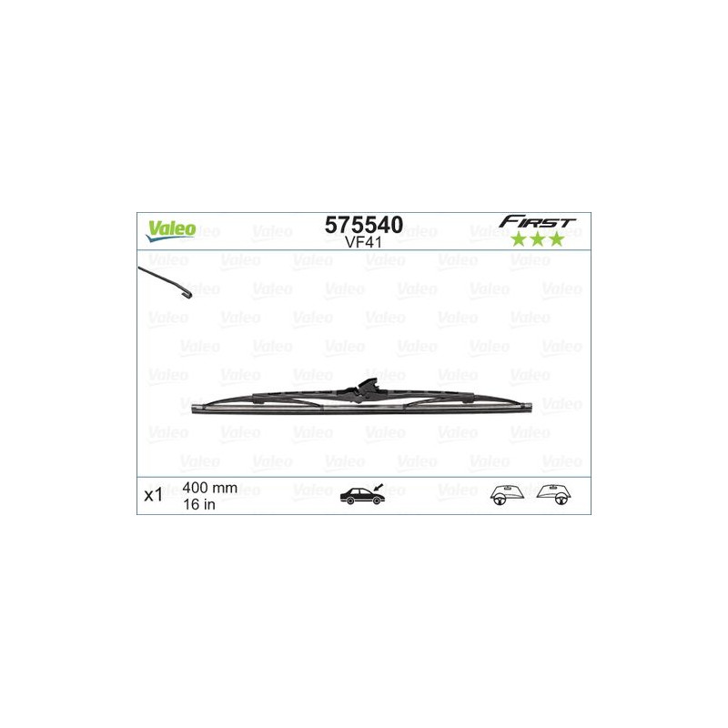 SPAZZOLA TERGI FIRST STANDARD ANT DX/SX SINGOLA 400mm CODICE BREVE: VF41