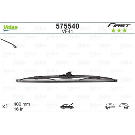 SPAZZOLA TERGI FIRST STANDARD ANT DX/SX SINGOLA 400mm CODICE BREVE: VF41
