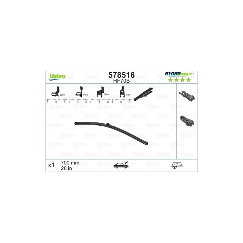 SPAZZOLA TERGI HYDROCONNECT UNI-CLICK ANT SINGOLA 700mm CODICE BREVE: HF70B