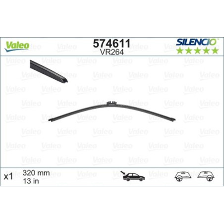 SPAZZOLA TERGI SILENCIO FLAT BLADE POST DX/SX SINGOLA 320mm CODICE BREVE: VR264