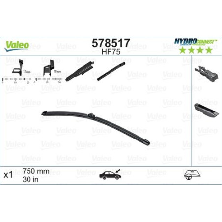 SPAZZOLA TERGI HYDROCONNECT UNI-CLICK ANT SINGOLA 750mm CODICE BREVE: HF75