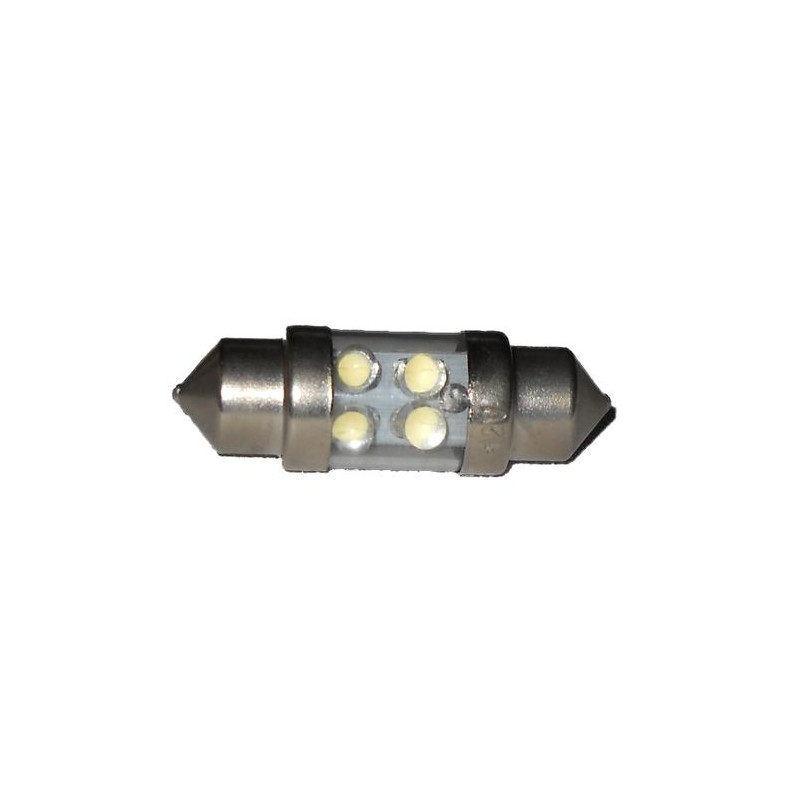 LAMPADA LED SILURO C5W 10X31 PER ILLUMINAZIONE TARGA/INTERNI/CRUSCOTTO CON 4 LED COLORE BIANCO
